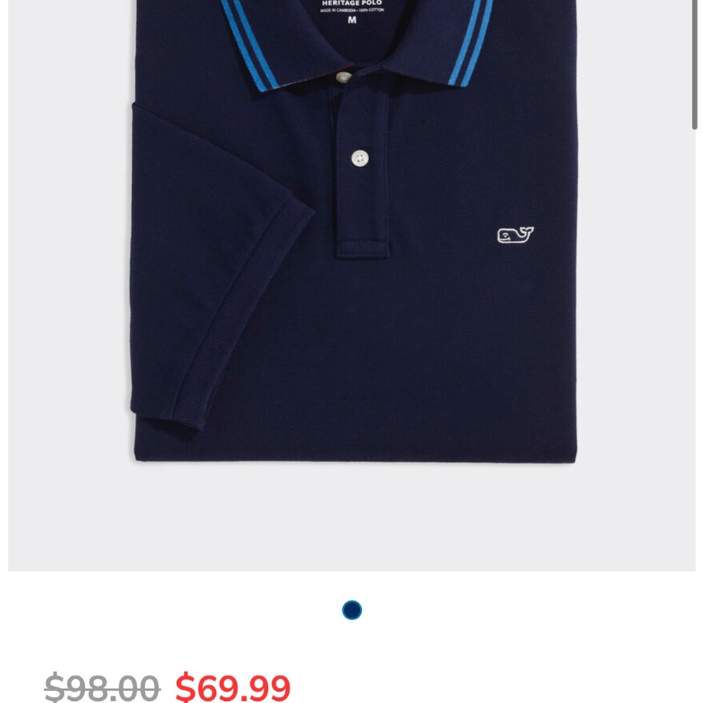 Vineyard Vines Heritage Striped Polo Men’s Sz XL Color Nautical Navy NWT